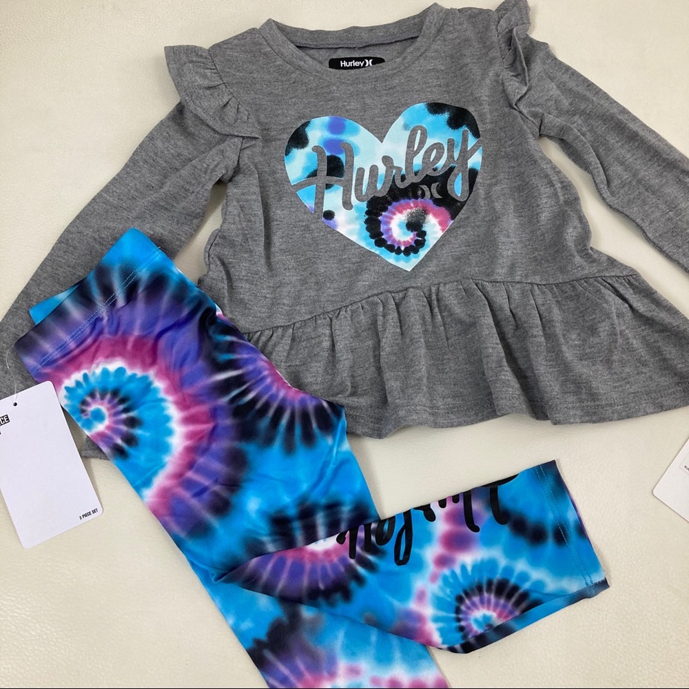 Hurley heart blue tie dye active pants set 2303 - Picture 3 of 7